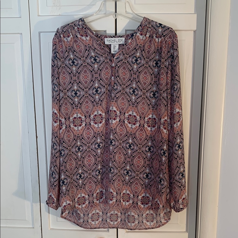 Rachel Zoe Multi-colored Paisley Print Top EUC